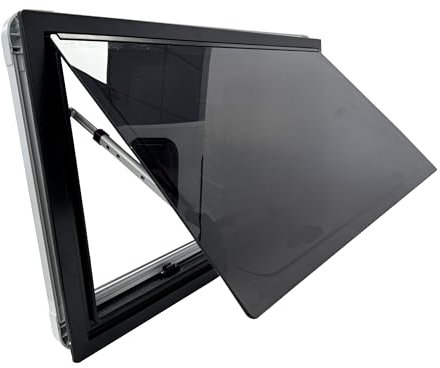 FORÇA S.O. Camper ULTRA FLAT Doppel Acryl Ausstellfenster Fenster 500x400 Einbaufenster VANLIFE ultraflach - Acrylglas - Aluminiumprofil - Verdunkelung und Insektenschutz - Passagierseite - Wohnmobil