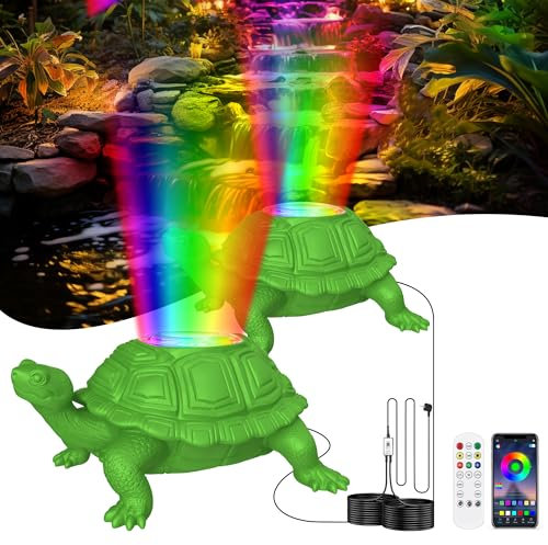 OSREE Teichbeleuchtung LED Unterwasser mit APP-Kontrolle, IP68 Wasserdicht Teichlampen Unterwasser mit 12V Transformator und Timer, 6W Teich Beleuchtung für Wasserfall Brunnen Wasserspiel, Set 2