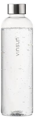 VINSUN Water Bottle 650ml Transparent - Leak-proof, BPA free, Reusable - Tritan Drinks Bottle for Sports, Gym, Travel, School, Cycling, Running, Work