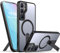 Giyer Handyhülle für Samsung Galaxy S24/S25 Hülle mit Schutzfolie, Magnetisch Ständer Schutzhülle Durchscheinende Matt Hart Rückseite Stoßfest Case für Samsung S24/S25 5G Cover (Schwarz)