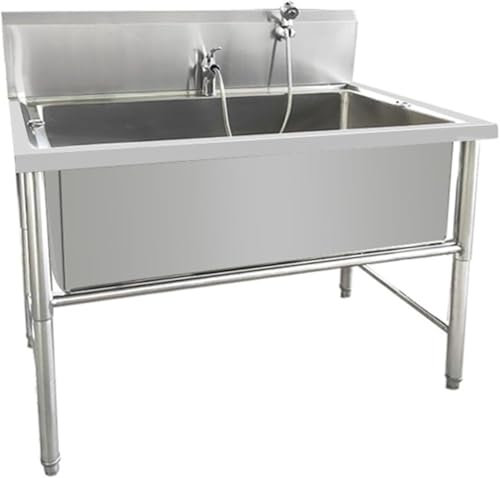 Baignoire en acier inoxydable Baignoire de toilettage commerciale for animaux de compagnie, station de nettoyage professionnelle for chiens à domicile, baignoire for animaux de compagnie en acier inox