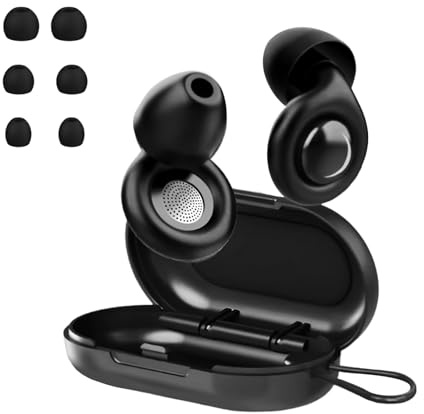 35dB Noise Cancelling Ohrstöpsel zum Schlafen - Ringförmige weiche Silikon-Ohrstöpsel für Erwachsene, wiederverwendbare Schlaf-Ohrstöpsel mit 4 Größen & Reiseetui, ergonomisches Design für Schnarchen