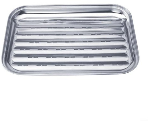 Stainless Steel Reusable Grill Pan to Keep Food Away from Flames on Gas or Charcoal Grills Size 34x24 cm (1pcs)