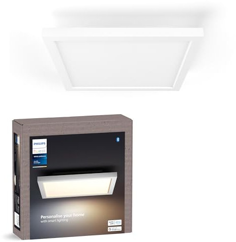 Philips Hue White Ambiance AURELLE Panneau LED 30X30 cm, 3750 lumen - Blanc (Télécommande incluse), fonctionne avec Alexa, Google Assistant et Apple Homekit, nouvelle génération