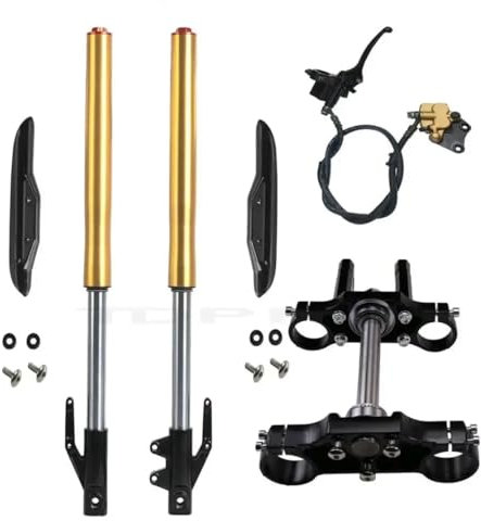 TDPRO 630mm Front Fork Suspension Triple Tree Brake Caliper Compatible With Pit Dirt Bike Razor(Black)