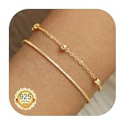 Chriscoco Armband Silber 925 Damen 14K Vergoldete Armband Damen Mädchen Verstellbare Armbänder Silber Armkette Gold Schmuck