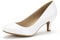 DREAM PAIRS Women's LUVLY Court Shoes Sandals Bridal Wedding Party Low Heel Pump Shoes, Size 5.5, White/Pu