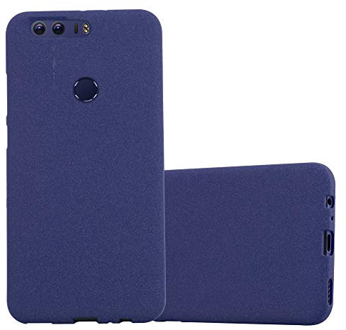 Cadorabo Hülle kompatibel mit Honor 8/8 Premium Schutzhülle TPU Silikon Case Frost Design Slim Kratzfest Weiche Gummi mit Rundumschutz Case Hülle für Honor 8/8 Premium in Blau