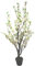 Leaf Design UK Fleurs artificielles Réalistes en Pot en Soie Cerise Blanche 120 cm