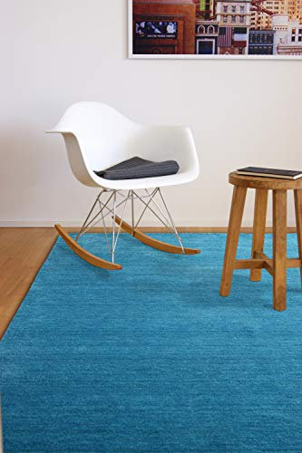 floor factory Gabbeh Teppich Karma türkis blau 140x200 cm - handgefertigt aus 100% Schurwolle