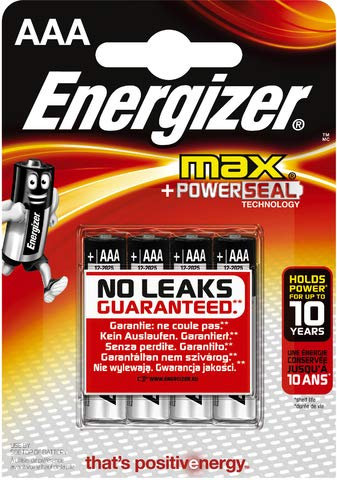 Energizer® Lot de 4 piles alcalines Micro AAA LR03 1,5 V