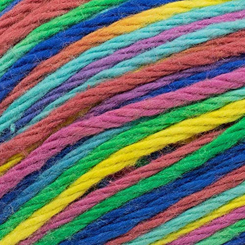 Medium (Size 4) 100% Cotton Yarn – Machine Washable and Dryable – for Weaving, Knitting, and Crochet (Multicolor, 95 Yards)