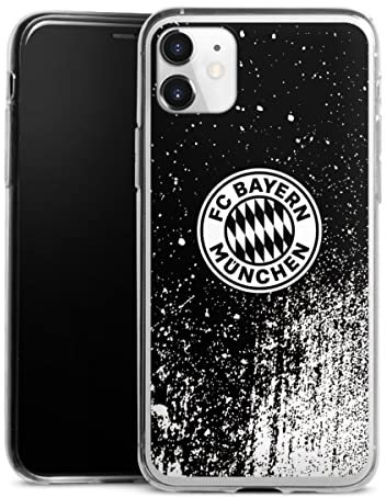 Slim Case extra dünn kompatibel mit Apple iPhone 11 Silikon Handyhülle transparent Hülle FC Bayern München Offizielles Lizenzprodukt FCB
