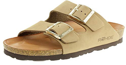 Rohde ALBA Damen, Frauen, Pantoletten, Slipper,Slides,Sandalen,Sommerschuhe,Freizeitschuhe,Sandalen,Freizeitschuhe,Slipper,Natur,37 EU