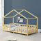 [en.casa] Kinderbett Treviolo Hausbett 90 x 200 cm Holzbett für Kinder mit Rausfallschutz Bettgestell mit Lattenrost Kiefernholz Holzfarben
