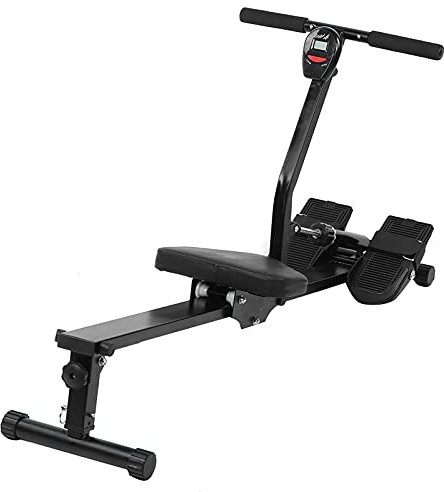 Rudergerät Sport Rudergerät, Fitness Rudergerät, Aerobic Rudergerät für zu Hause, Schweres Rudergerät klappbar mit leisem Magnetbremssystem, digitaler Monitor, einstellbares Pedal, Stahl
