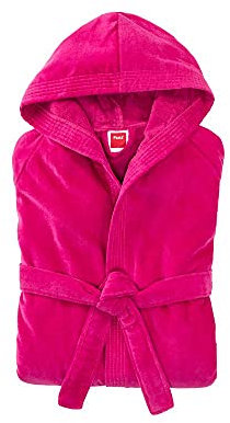 PANA® Miami Accappatoio unisex in cotone con cappuccio • Morbido e assorbente • Ideale per bagno, sauna e SPA • Lunghezza al ginocchio • Colore: Fucsia