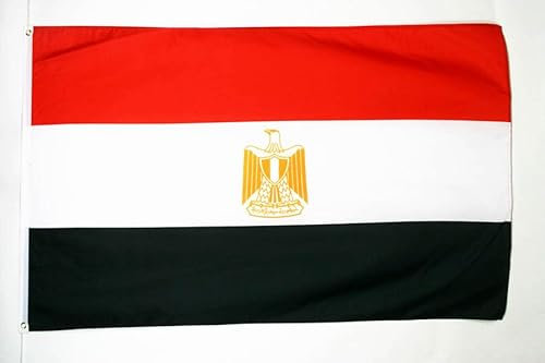 AZ FLAG - Flagge Ägypten - 250x150 cm - Ägyptische Große Fahne 100% Polyester mit Messing-Ösen - UV-beständig - Vives Farben - 300g