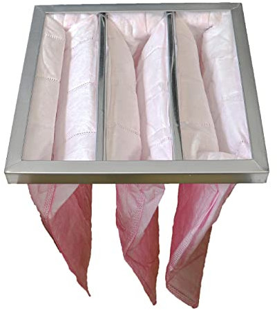 vhbw Filtros de bolsa para varios sistemas aire acondicionado y ventilación - Filtro F7, 28,7 x 28,7 x 36 cm rosa