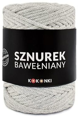 Makramee-Schnur aus Baumwolle PREMIUM By KOKONKI 5mm / Ralle 100 m (hellgrau)