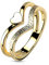 Paula & Fritz® Ring Damen Doppelring Herz Gold 316L Chirurgenstahl Größe 49 (15,6) 7,5-mm Breit Motivring Herren-Ring Partnerring Verlobung Ehering