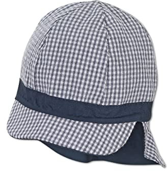 Sterntaler Unisex Kinder Wende-schirmmütze Vichy/Uni Kindermütze, Marine, 39 EU