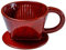 Asayu Japan Porte Filtre en Céramique Rouge Chrome avec Bec Verseur pour Filtre en Papier, Fabriqué au Japon Artisanalement, Infusion Lente pour Café et Thé