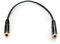 System-S Cavo audio 20 cm stereo AUX jack 3,5 mm femmina a femmina in nero