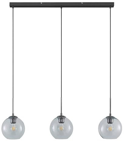 Lindby Pendelleuchte Firano (Modern) in Alu aus Metall (3 flammig, E27) - Glas Hängelampe Esstischlampe Hängeleuchte Wohnzimmerleuchte