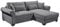 DEINE TANTE EMMA 64-080-28 Angelina Couchgarnitur Ecksofa Wohnzimmer mit Funktion ca. 255 x 185 cm im Stoff Zoom 22 ash