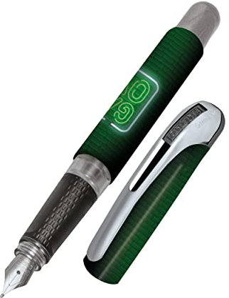 Online Füller College Game Over, Tinten-Füller für Rechtshänder, ergonomisches Griffstück, Iridiumfeder medium, Standard-Tintenpatronen, inkl. Kombipatrone blau, 1 Stück (1er Pack)