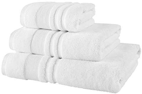Lions Bamboo Towels - Premium Bath Sheets Set of 2 (90x140cm) - 60% Bamboo 40% Cotton, Extra Large Towels Bath Sheet, Highly Absorbent Quick Drying Soft Bathroom Towel, White