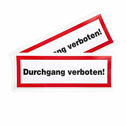 Aufkleber Durchgang verboten 21x7,5 cm - für Außen- und Innenbereich - Durchgang verboten Sticker