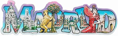 Imán para nevera Madrid, España, Madrid, imán para decoración de nevera, recuerdo, resina, manualidades, pizarra blanca