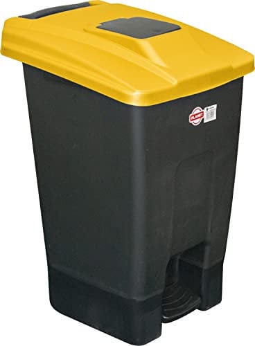 Wheelie Bin 100L For Recycling General Waste Storage Coloured (Yellow)