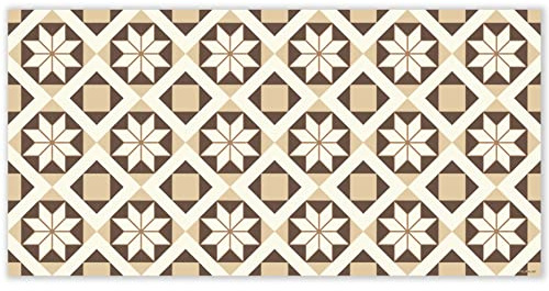 mubusi Vinyl Teppich Küche Lounge - Verschiedene Größen - (Süd Braun 100x200 cm)