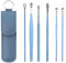 Nettoyeur D'oreille, 6 Pcs Kit Ear Wax Cleaner, Dissolvant pour Cérumen, Nettoyage D'oreille en Acier Inoxydable, Cuillère à Oreille en Acier Inoxydable, Nettoyeur D'oreilles Portable