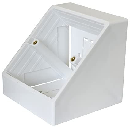 electrosmart Pack of 2 White Single Gang Pattress Electrical Back Box 45 Degree Angled Surface Mount for Work Bench etc