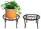 CaiYuanGJ Lot De 2 Résistant Rouille Porte-Pots Fleur, Metal Art Plant Stand Rack Style Européen, Rond Porte-Plante Fer, Présentoir de Pot de Fleurs, pour Intérieur Balcon Extérieur Jardin (Noir)