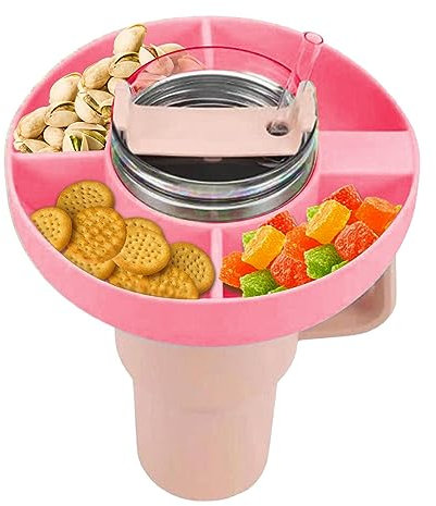 demaxiyad Stadium Tumbler with Snack Bowl On Top, 40oz Cup Bowl Combo, 2 in 1 Snack and Drink Cup Travel Cups Leakproof Snack Tumbler for Cinema, Home, Trip, Kids, Adult