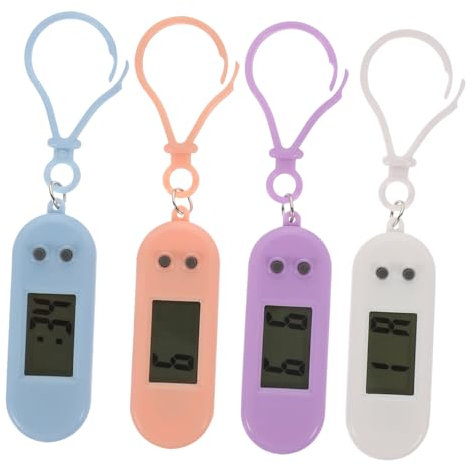 Toyvian 4 Stück Schlüsselanhänger Taschenuhr Digitale Clip-On-Uhr Damenuhren Elektronische Taschenuhr Digitaluhr Für Herren Herrenuhren Schlüsselanhänger Uhr Elektronische