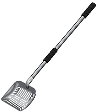 CLSSLVVBN Recogedor de Arena para Mascotas, colador de Mano con Mango Largo para el hogar, Cuchara Profunda, colador Reutilizable Hueco, tareas domésticas de Metal Reutilizables