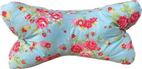 Leseknochen Tiere Pferde Einhörner Einhorn Elch Dachs Jäger Nackenkissen Nackenrolle Yogakissen Relaxkissen lustig ausgefallen Kind Mädchen grau Tierköpfe Herzen schlicht Federn (blaue Rosen)