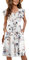 MOLERANI Women Summer Dresses Ruffle Sleeve V Neck Casual Swing Elastic Waist Floral Midi Dress with Pockets Super Floral White L