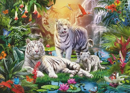 Ravensburger Puzzle 12000886 - Familie der Weißen Tiger - 1000 Teile Puzzle für Erwachsene und Kinder ab 14 Jahren