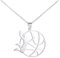 TEAMER Basketball-Halskette, Herz-Basketball-Sport-Anhänger, Edelstahl, einzigartiger Schmuck für Basketball-Liebhaber (Basketball Dunk – Silber)