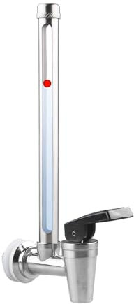 GWENBHMTOOL Robinet de niveau d'eau en acier inoxydable avec vue claire de 7 pouces Convient aux systèmes de filtration d'eau Berkey Big, Royal Gravity et autres réservoirs de filtration par gravité