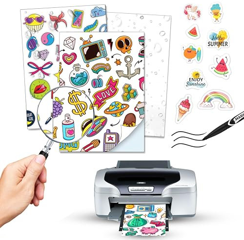 25 Hojas Vinilo Adhesivo Imprimible A4 Impermeable | Papel Vinilo Adhesivo Imprimible Blanco Mate | Papel Autoadhesivo Impermeable | Vinilo para Impresoras