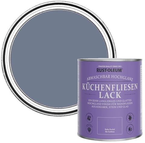 Rust-Oleum Blue water resistant Kitchen Tile Paint in Gloss Finish - Hush 750ml