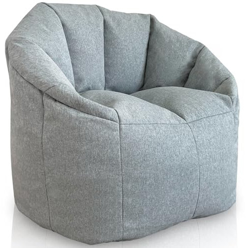 Aiire Luxus Sitzsack Sofa Erwachsene - Relaxo Bean Bag Chair Design mit Füllung für Kuschelecke - Moderner Sitzsäcke Sessel für Mädchen und Kinder aus Baumwolle Grau
